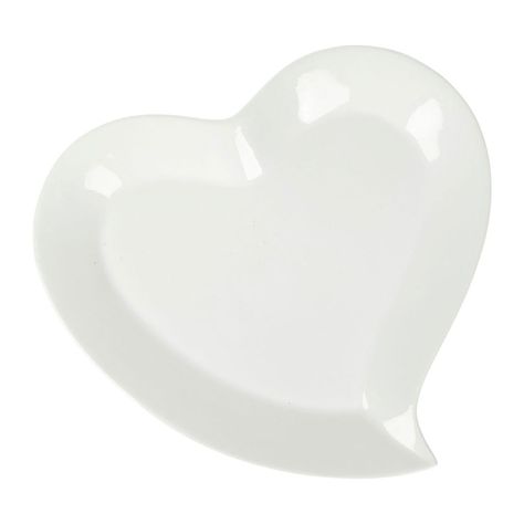 Assiette forme cœur porcelaine blanche 19x17cm