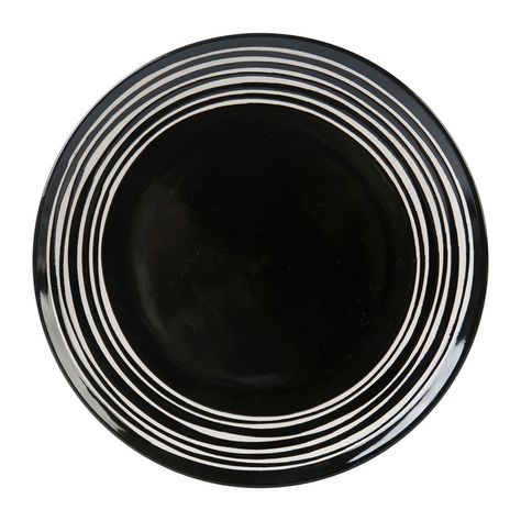 Assiette plate grès BOBINES noir D 26.5cm - LETHU