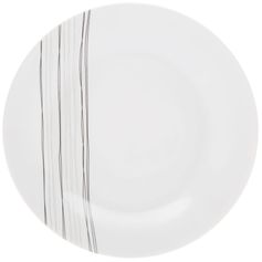 Assiette plate LIGNES en porcelaine blanche à motifs D 27cm