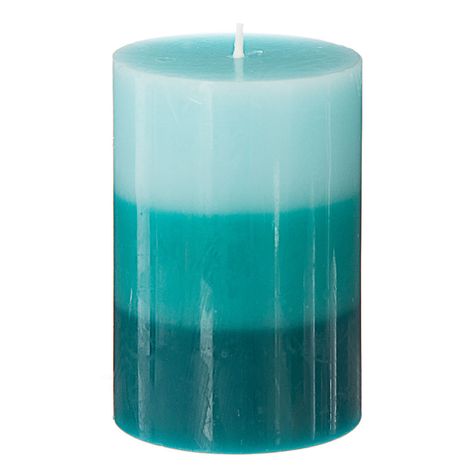 Bougie parfumée tricolore bleue senteur coco 7x10cm