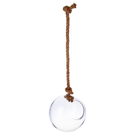 Boule en verre et corde à suspendre D 19cm