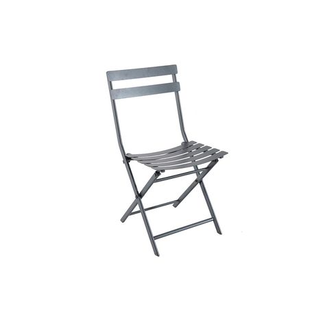 Chaise pliante GREENSBORO acier gris 51x42x81cm - HESPÉRIDE