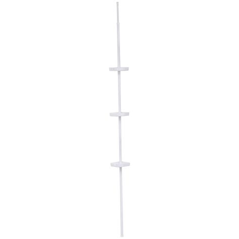 Colonne de douche télescopique 3 étagères blanches 121-250cm