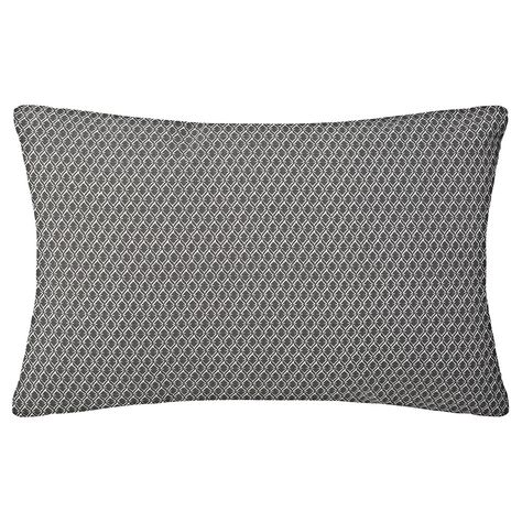 Coussin rectangulaire coton OTTO gris 30x50cm