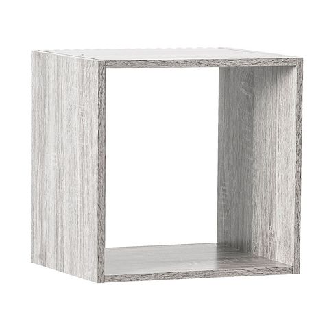 Cube de rangement Mix'n Modul bois gris 34.5x34.5x32cm