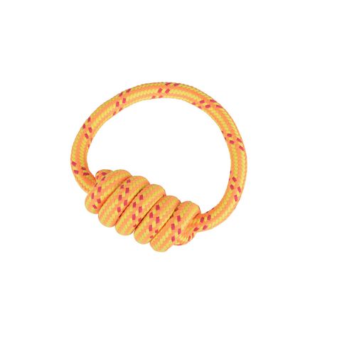 Jouet en corde nœud orange D 18cm