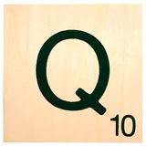 Lettre Q bois à décorer 10x10cm