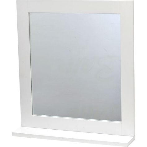 Miroir salle de bain MIAMI avec tablette blanc 48x53x10cm