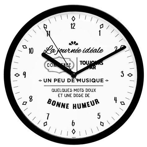 Horloge plastique avec citation D 23.3cm