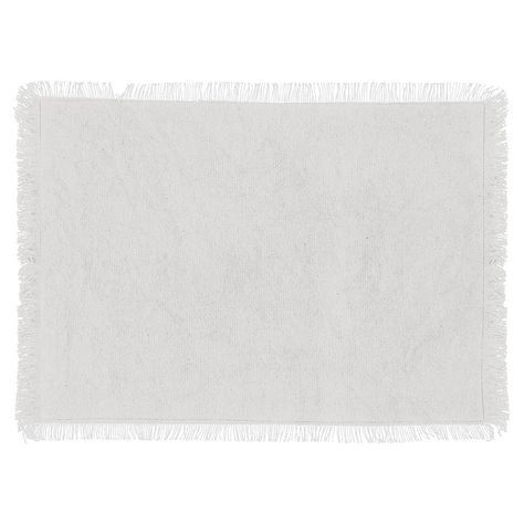 Set de table MAHA coton à franges blanc 45x30cm