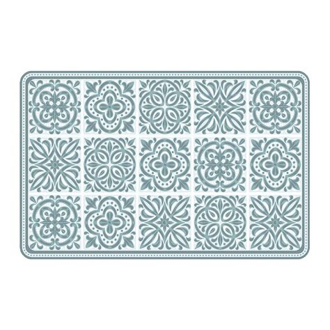 Set de table rectangulaire polypropylène carreaux de ciment bleu 28x43cm