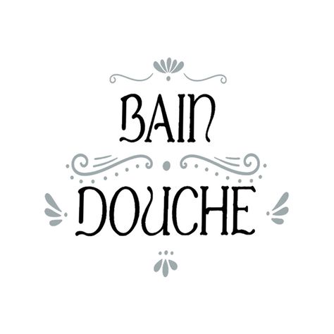 Sticker de porte Bain Douche 70x20cm