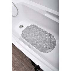 Tapis fond de baignoire PVC bulles gris perle 69x36cm