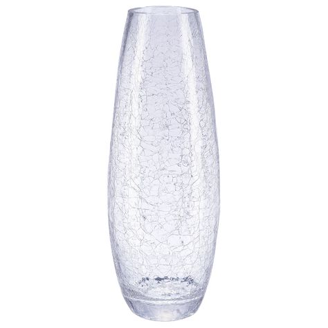 Vase cylindrique verre craquelé H 40cm