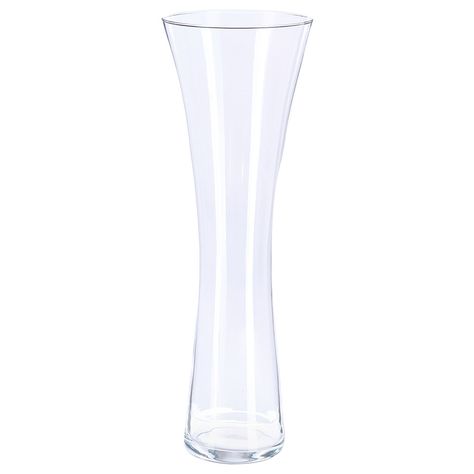 Vase haut cintré verre transparent H 55cm