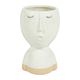 Vase visage blanc céramique H 14.5cm