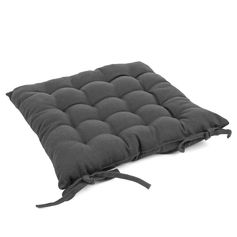 Galette de chaise carrée coton gris foncé 38x38cm