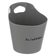 Panier multi usages rond en plastique gris 14x16.5cm