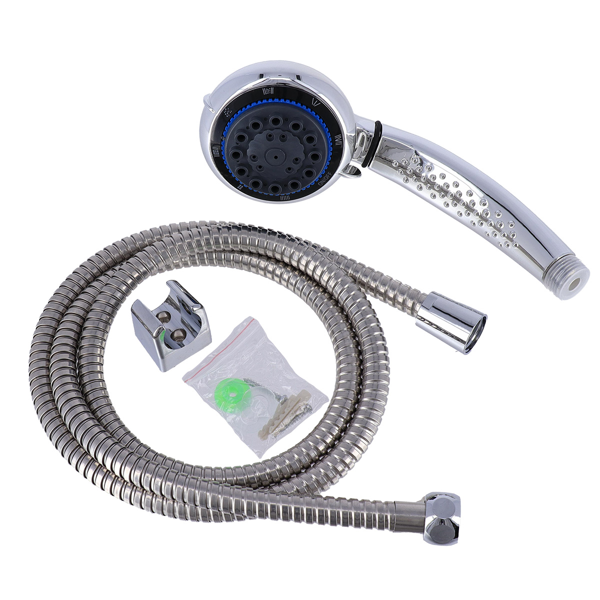 Douchette 8 fonctions acier 16x29.5x10cm