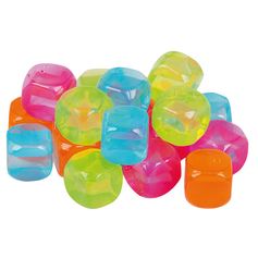 Lot de 20 glaçons réutilisables plastique multicolore 2.5x2.5cm