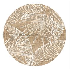 Set de table rond jute feuilles D 38cm
