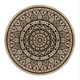 Set de table rond jute rosace noire D 38cm