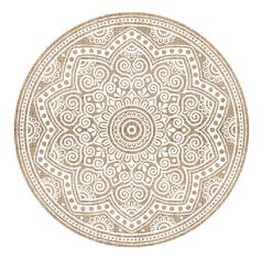 Set de table rond jute rosace blanche D 38cm