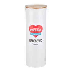 Brosse WC socle bois blanc D 9.6x38cm