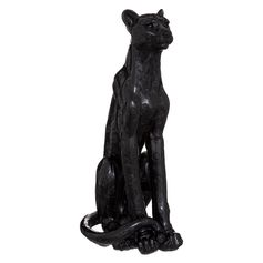 Statue léopard assis en métal H 90cm