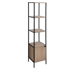 Etagère ALIAJ 4 cases et 1 porte fibres de bois et métal 35x176x35cm