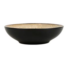 Assiette creuse REGARD grès beige et noir D 20.5cm