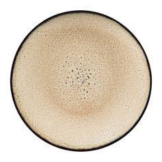 Assiette plate REGARD grès beige et noir D 27.5cm