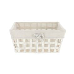 Panier rectangulaire végétal blanc 32x15x24cm