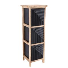 Meuble de rangement 3 tiroirs PAULOW naturel noir H 77cm