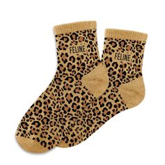Chaussettes paillettes féline leopard marron et noir 36-42