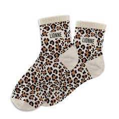 Chaussettes paillettes lionne léopard marron noir 36-42
