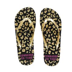 Tongs femme léopard à paillettes 36-41