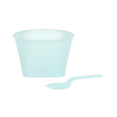 Lot de 4 coupes à glace et cuillères 11x7x11cm