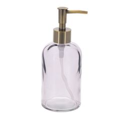 Distributeur de savon rond verre gris clair 140ml