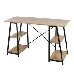 Bureau architecte noir et bois clair 120x73x50cm