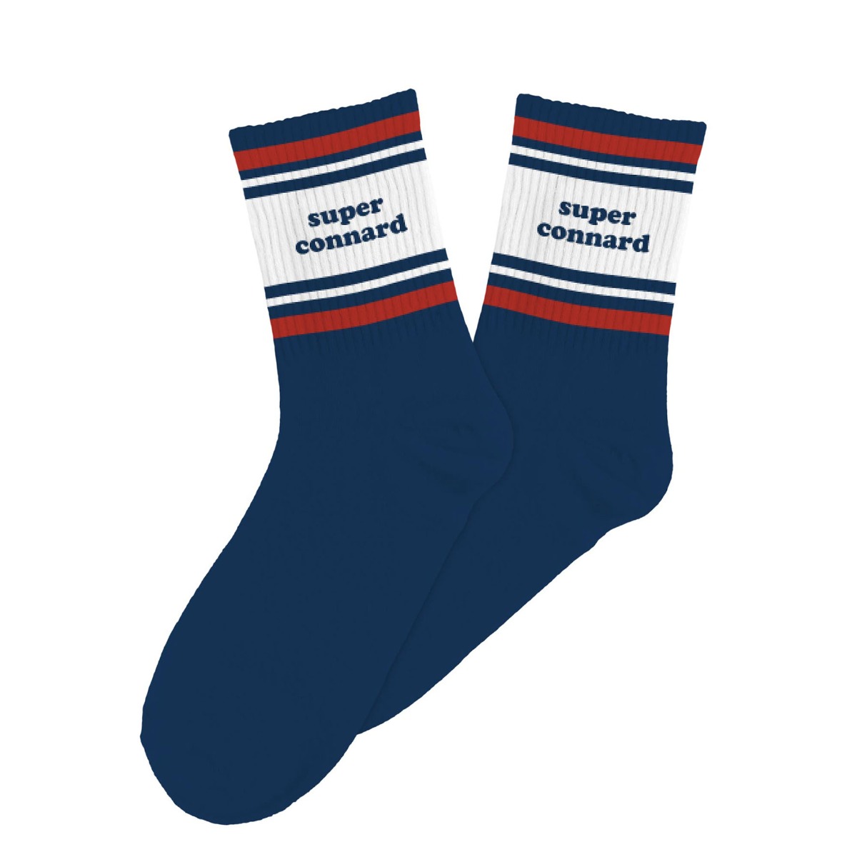 Chaussettes homme super connard bleu rouge et blanc 39-45