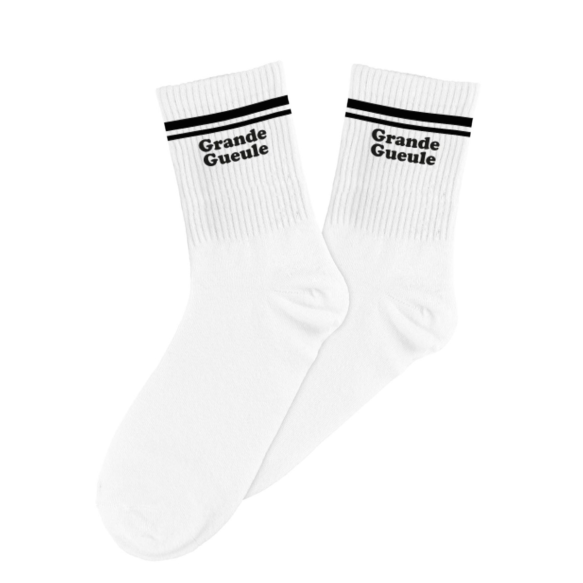 Chaussettes homme grande gueule blanc et noir 39-45