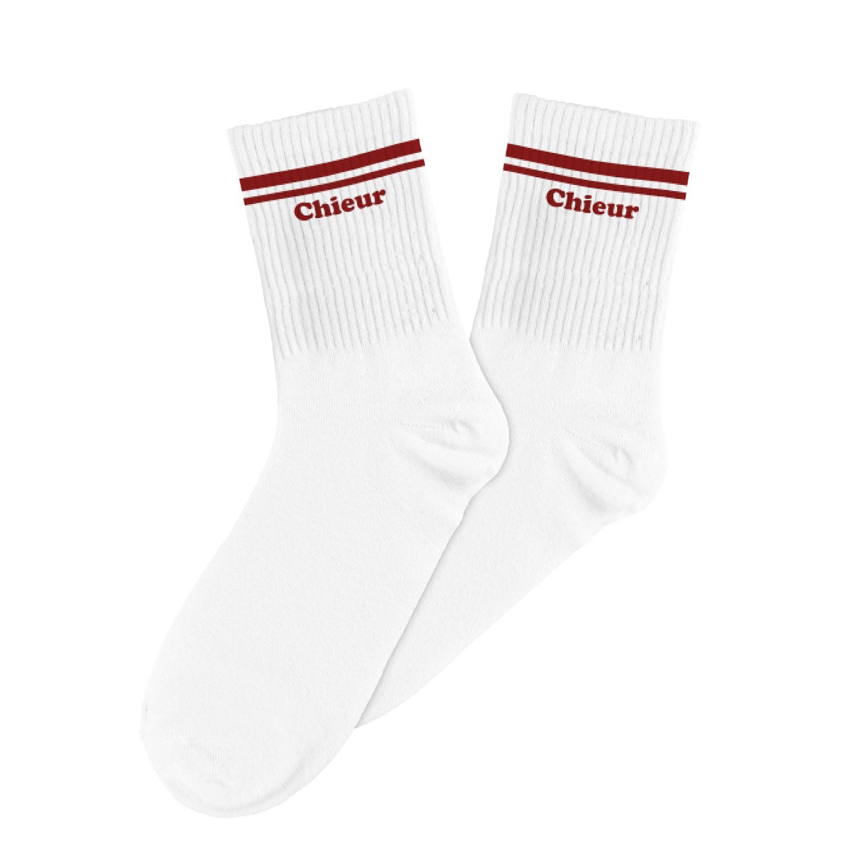 Chaussettes homme chieur blanc et rouge 39-45