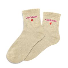 Chaussettes paillettes capricieuse beige et rose 36-42