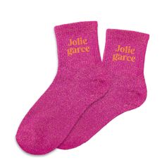 Chaussettes paillettes jolie garce rose et orange 36-42