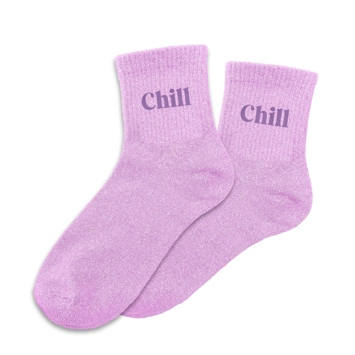 Chaussettes paillettes chill mauve et violet 36-42