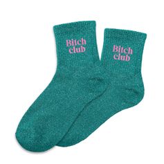Chaussettes paillettes bitch vert et rose 36-42