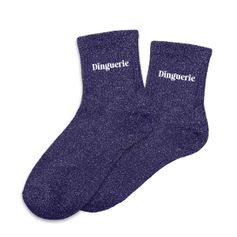 Chaussettes paillettes dinguerie bleu marine et blanc 36-42