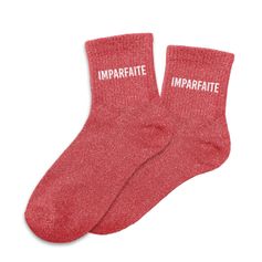 Chaussettes paillettes imparfaite rouge et blanc 36-42