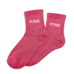 Chaussettes paillettes pétasse rose et blanc 36-42